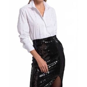 NEW GENERATION LOVE marcello pearl poplin shirt in white